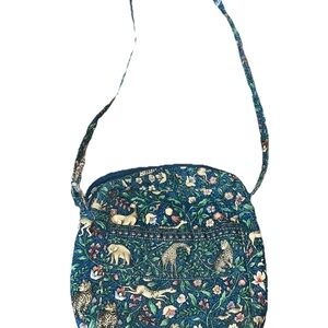 Vintage 90s Vera Bradley Animal Kingdom Green Animal Crossbody Purse